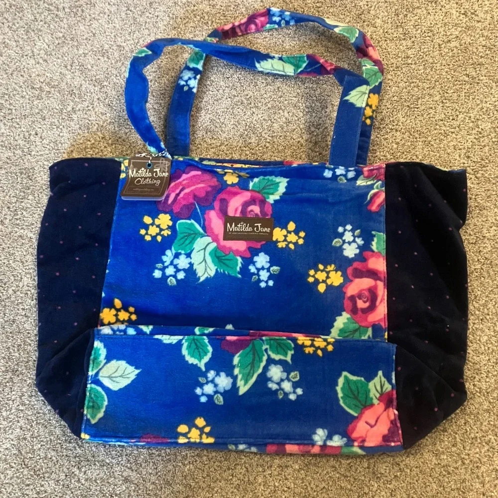 Matilda Jane Sweet Sunshine Rose Round Beach Towel and Matching Tote Bag 60